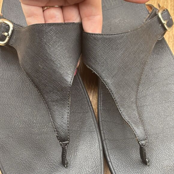 Fitflop Women's Thong Sandals LuLu Adjustable Leather 458-001 Black US Women 11 - Picture 8 of 8